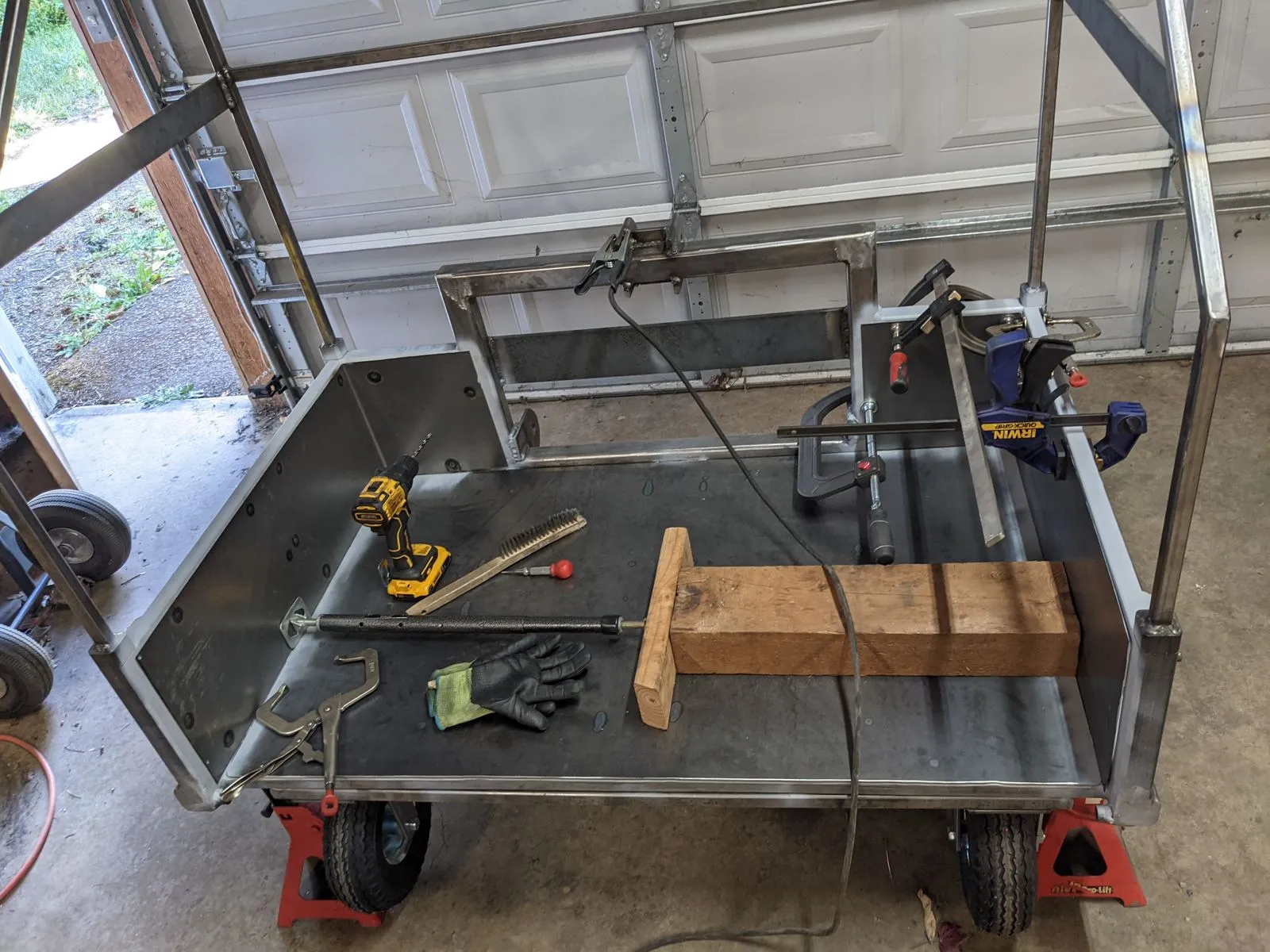 The 18 gauge sides being fitted and welded